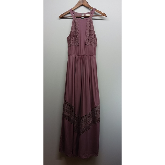 Altar'd State Dresses & Skirts - Altar'D State Bohemian Maxi Dress Women Size S Pink Halter Embroidered